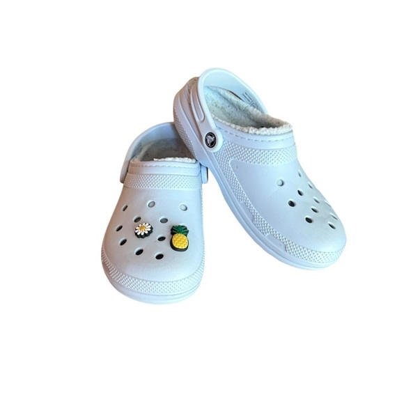 CROCS CLASSIC LINED CLOG Mens & Womens Mineral Blue decorative charm Sz 8 - Picture 6 of 10